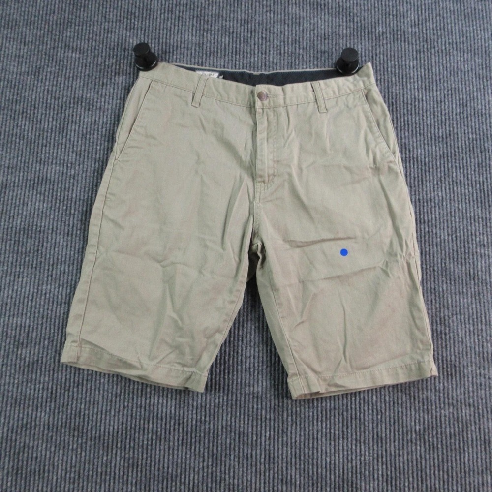 Volcom Shorts Mens 32 Beige Chino Cotton Canvas Pockets Embroidered 33x10*